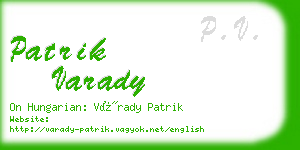 patrik varady business card